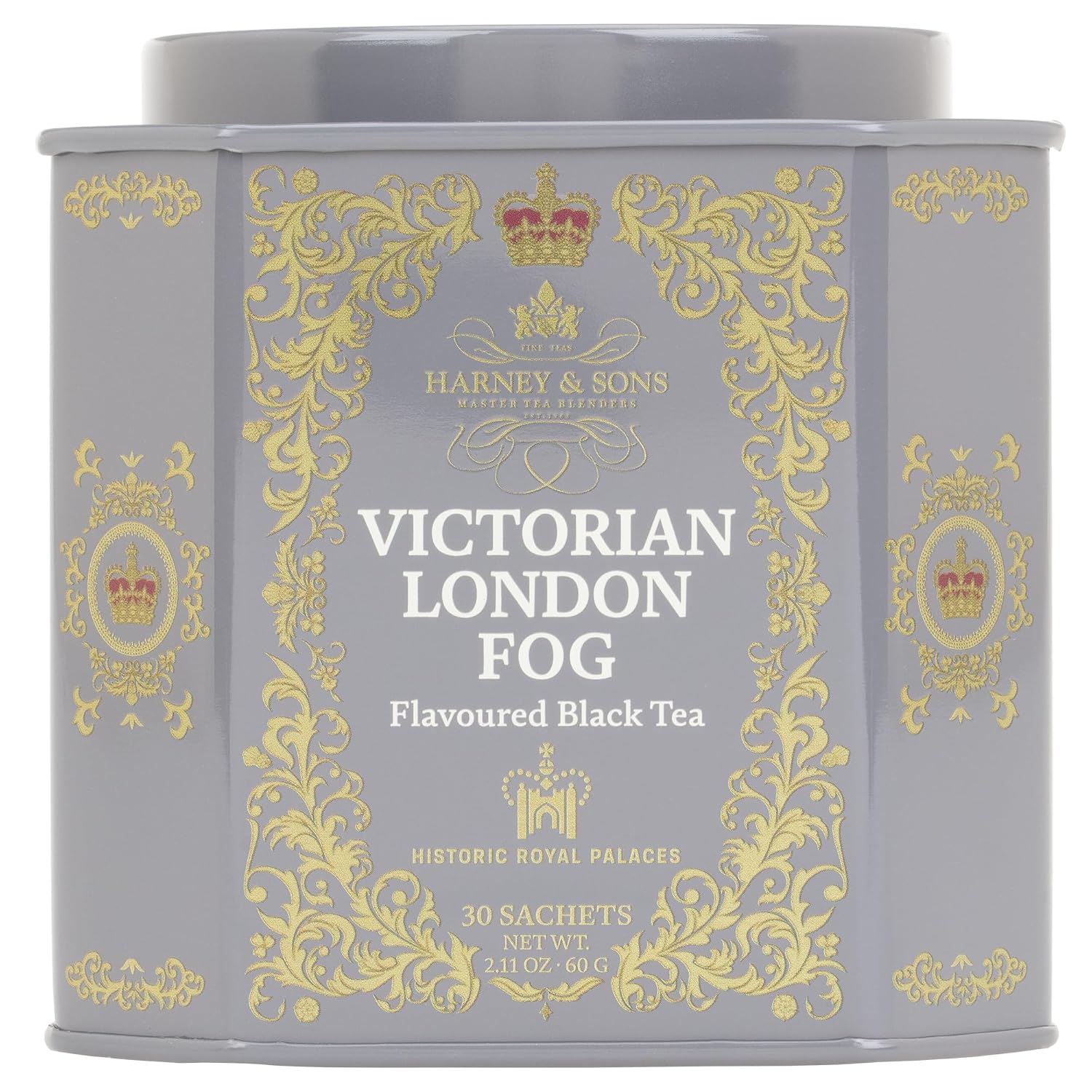 Harney & Sons Victorian London Fog Tea, Black & Oolong Tea with Vanilla, Citrus & Lavender, 30 Sachets