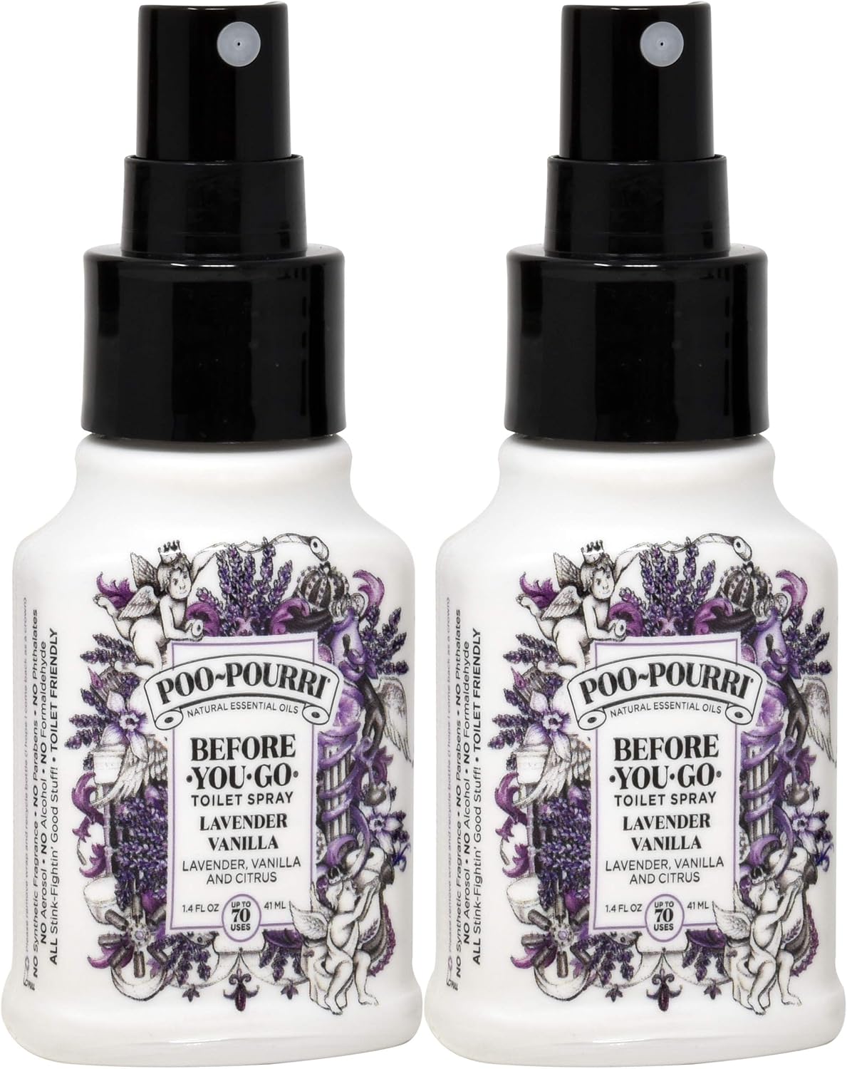 Poo-Pourri lavender vaniilla Scent Odor Eliminator 1.4 oz. Liquid. 2-pack