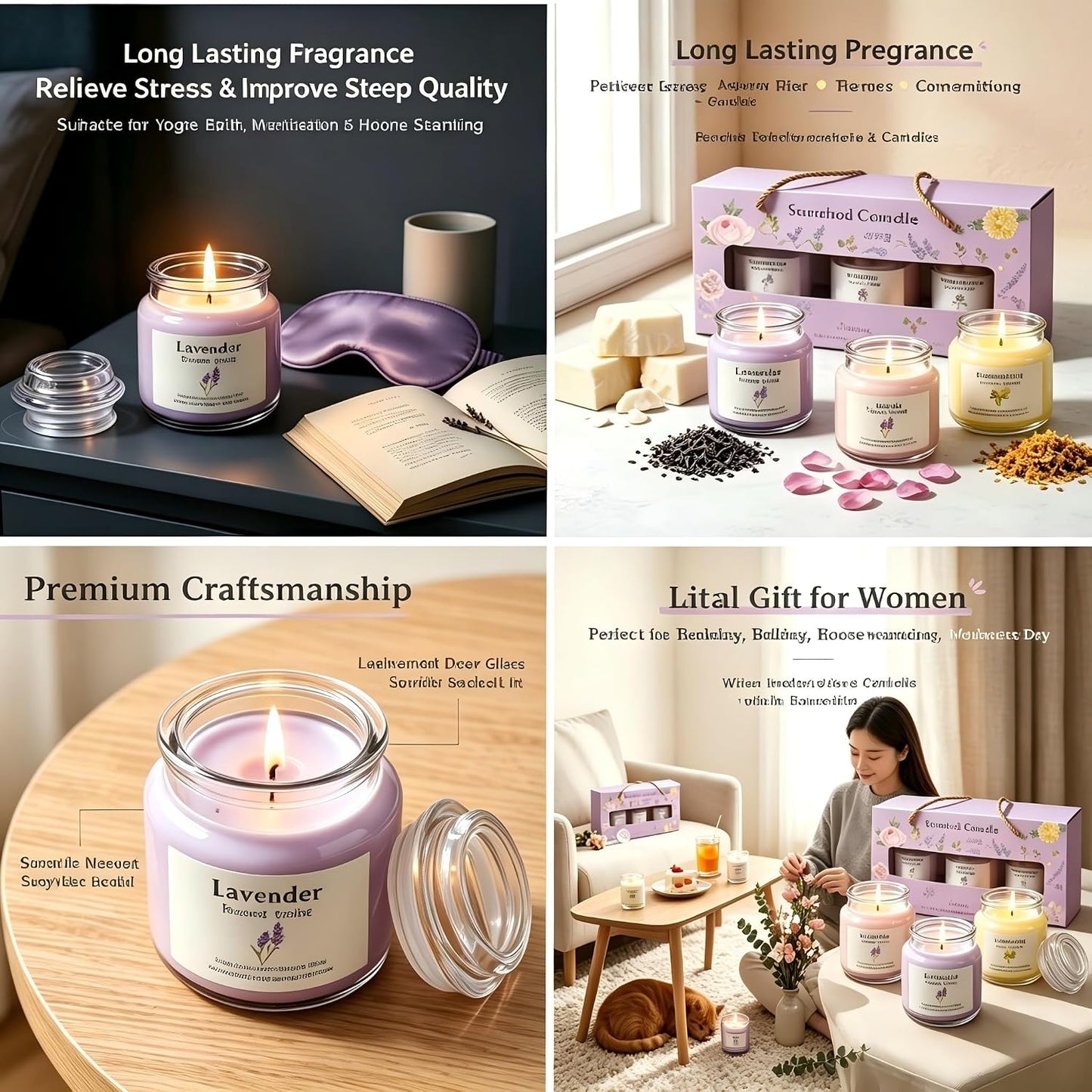 2026 Scented Candles for Women, 8.5oz(3x80g),Soy Wax Aromatherapy Candles for Girls Birthday,3 Votive Candles for Stress Relief, Graduation Gift.