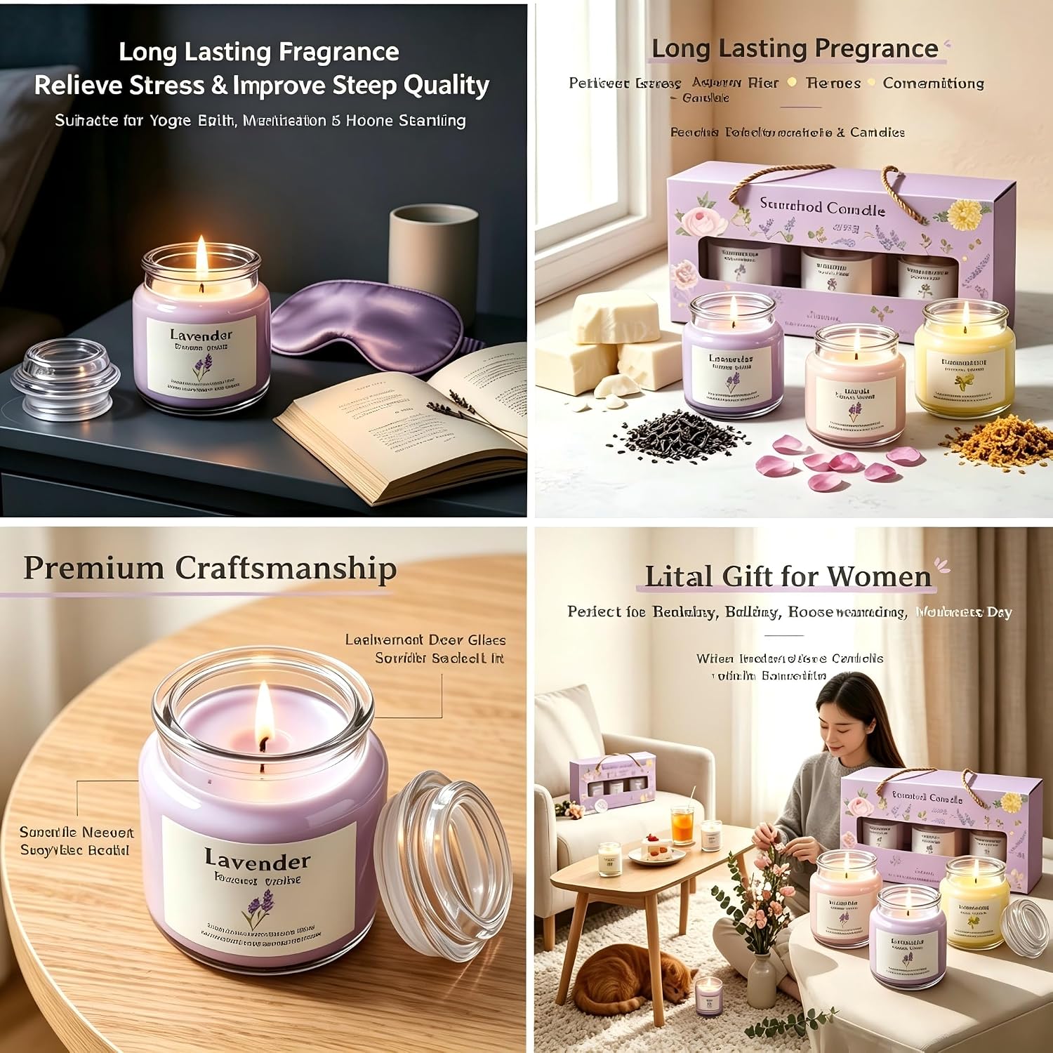 2026 Scented Candles for Women, 8.5oz(3x80g),Soy Wax Aromatherapy Candles for Girls Birthday,3 Votive Candles for Stress Relief, Graduation Gift.