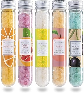 B.C. Beauty Concepts Aromatherapy Bath Salts- Epsom Salts for Soaking, Relaxing Bath Spa Set, Scented in Vanilla Almond, Shea Butter, Sweet Mint, Honey Rose, and Lavender, Fun Fruits