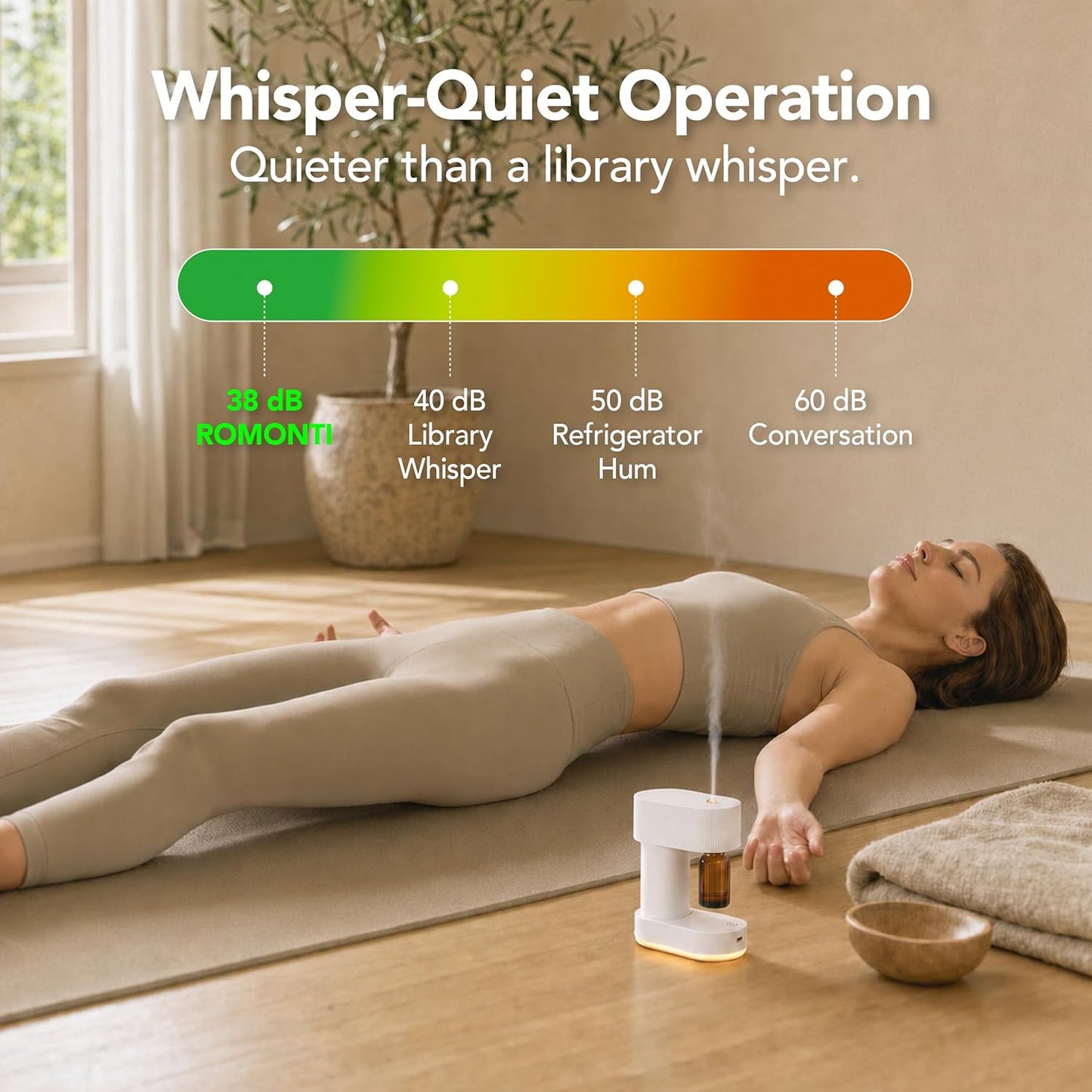 Waterless Essential Oil Diffuser Cordless Nebulizing Aroma Diffuser Whisper-Quiet 38dB USB-C Rechargeable Sculptural Korean Design Fits 10ml & 15ml Bottles Compact for Bedroom Office Spa
