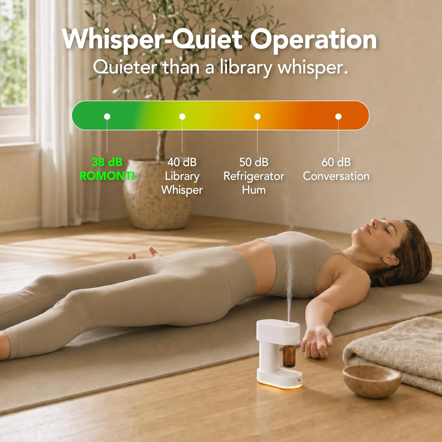 Waterless Essential Oil Diffuser Cordless Nebulizing Aroma Diffuser Whisper-Quiet 38dB USB-C Rechargeable Sculptural Korean Design Fits 10ml & 15ml Bottles Compact for Bedroom Office Spa