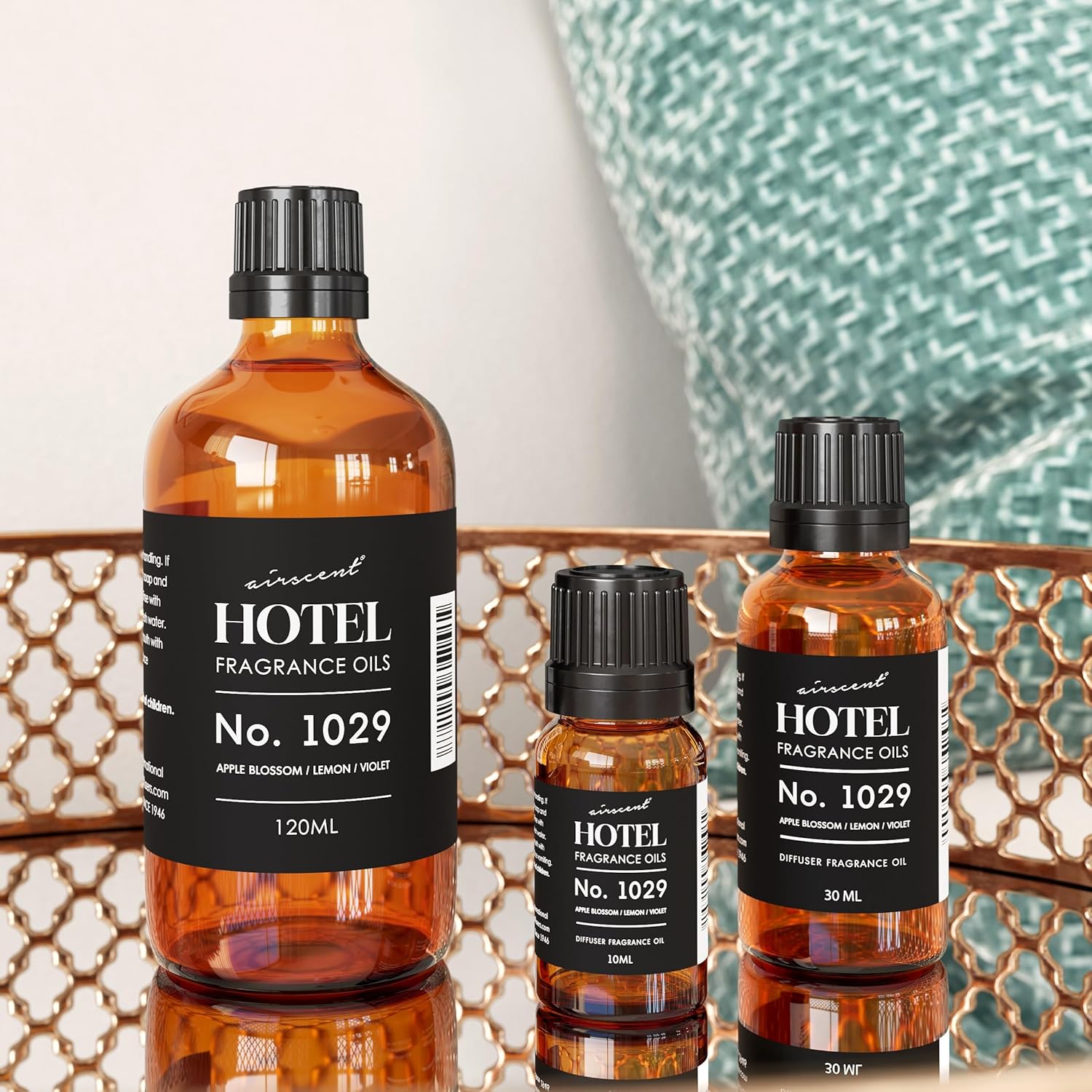 AirScent Hotel Diffuser Oil No. 1029 Inspired by The Floral Breeze Hotel Scent - Premium Fragrance Oil for Ultrasonic and Waterless Diffusers and Crafting - 30 mL, 1 fl oz Glass Bottle with Dropper