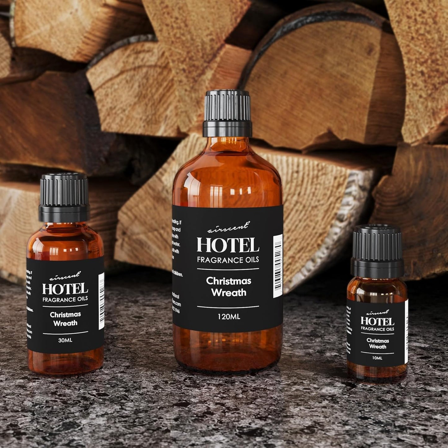 AirScent Christmas Wreath Holiday Diffuser Oil - Premium Holiday Fragrance Oil for Ultrasonic and Waterless Diffusers and Crafting - 120ml, 4 fl oz Glass Dropper Bottle - Balsam Fir Essential Oil