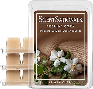 Scentsationals Feelin' Cozy Scented Wax Melts - Cashmere, Jasmine, & Vanilla Bourbon, 10oz (24 Cubes)