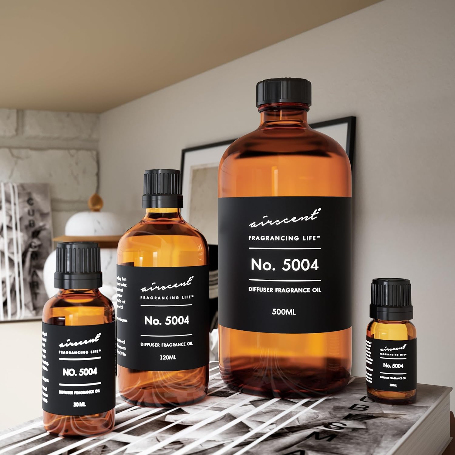 AirScent Fierce-Inspired Diffuser Oil - No. 5004 A and F Perfume Dupe - Premium Fragrance Oil Blend for Ultrasonic and Waterless Diffusers and Crafting - 120 ml, 4 fl oz Glass Bottle with Dropper