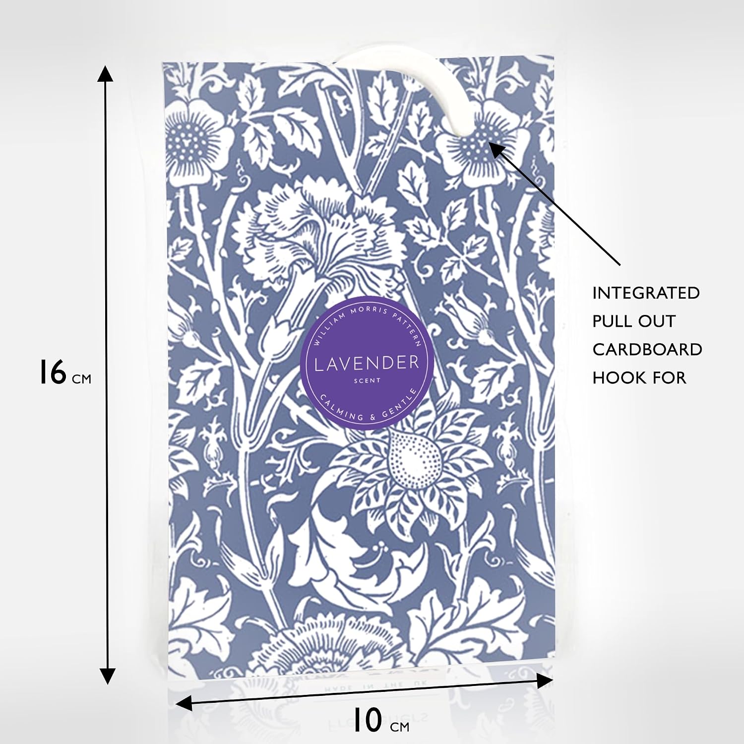 The Master Herbalist Scented Wardrobe Freshener Sachets in a William Morris Design. Available in Lavender, Sandalwood, Rose, Lily and Lilac (Lavender, Pack of 2)