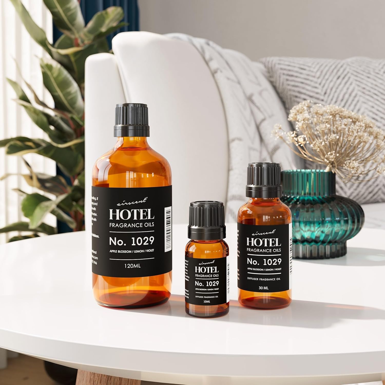 AirScent Hotel Diffuser Oil No. 1029 Inspired by The Floral Breeze Hotel Scent - Premium Fragrance Oil for Ultrasonic and Waterless Diffusers and Crafting - 30 mL, 1 fl oz Glass Bottle with Dropper