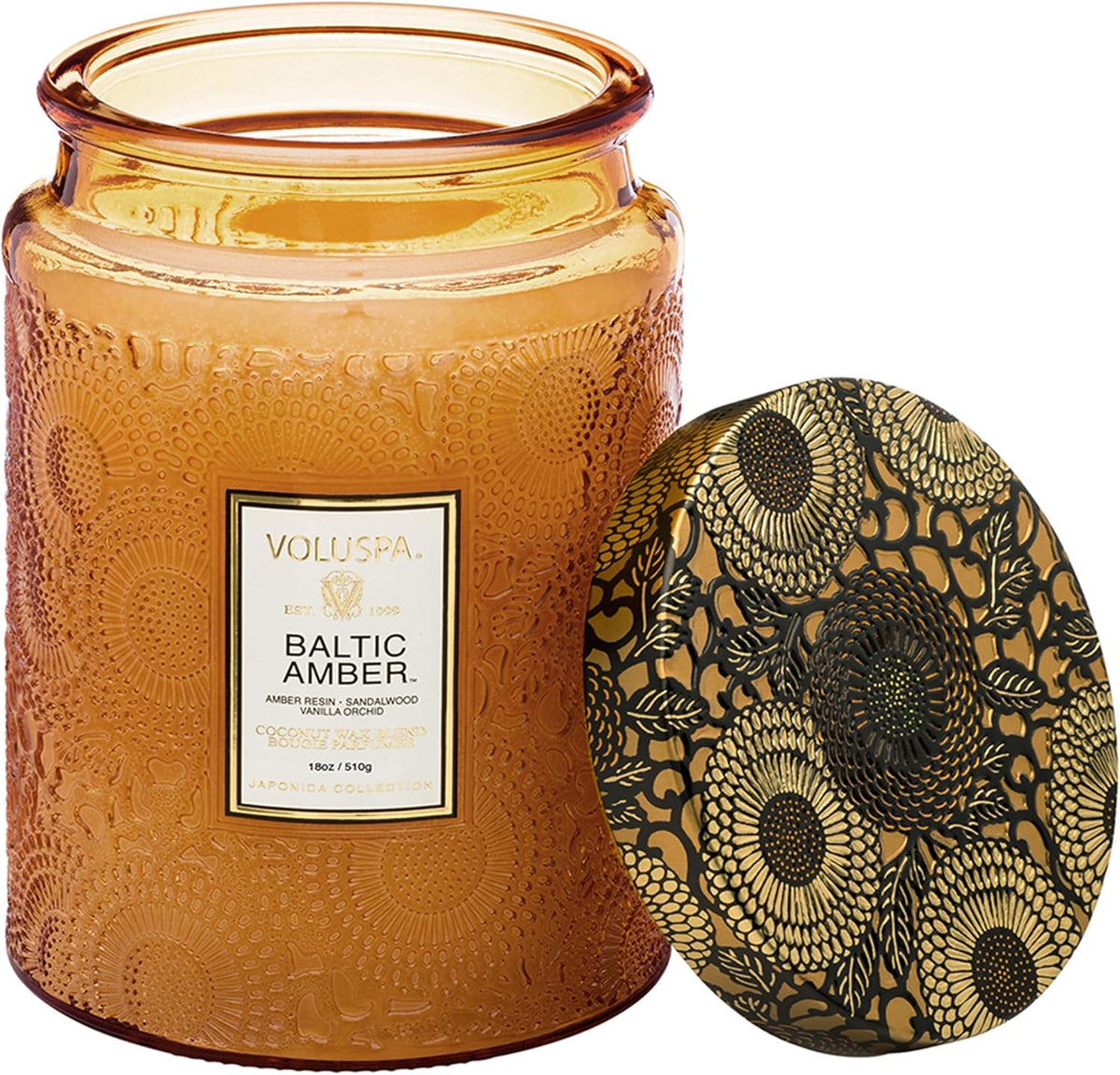 Voluspa Baltic Amber Large Scented Candle Jar 18 Oz