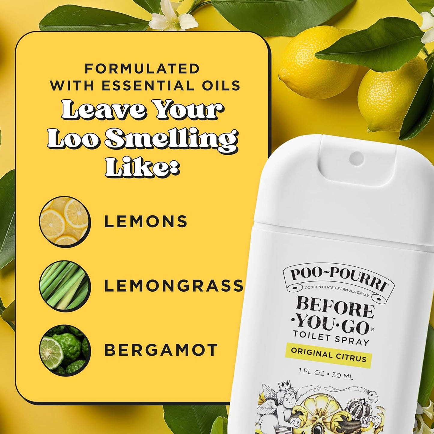 Poo-Pourri Before-You-Go Pocket Toilet Spray, Travel Essentials, Original Citrus, 1 Fl Oz 2 Pack, Up to 50 Uses, On-The-Go Bathroom Odor Deodorizer with Essential Oils, TSA Approved Size