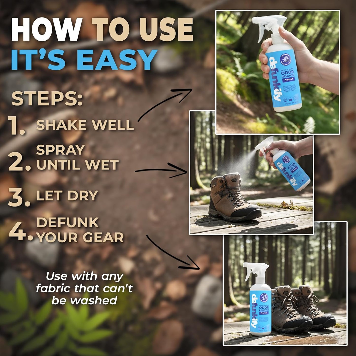 Fabric Freshener Spray, 32oz. 'Fresh Air' Odor Remover Spray. Shoe Deodorizer, Carpet Deodorizer, Odor Eliminator for Strong Odors Cleaning Supplies. ProvenSafe™ Fabric Freshener for Sensitive Gear