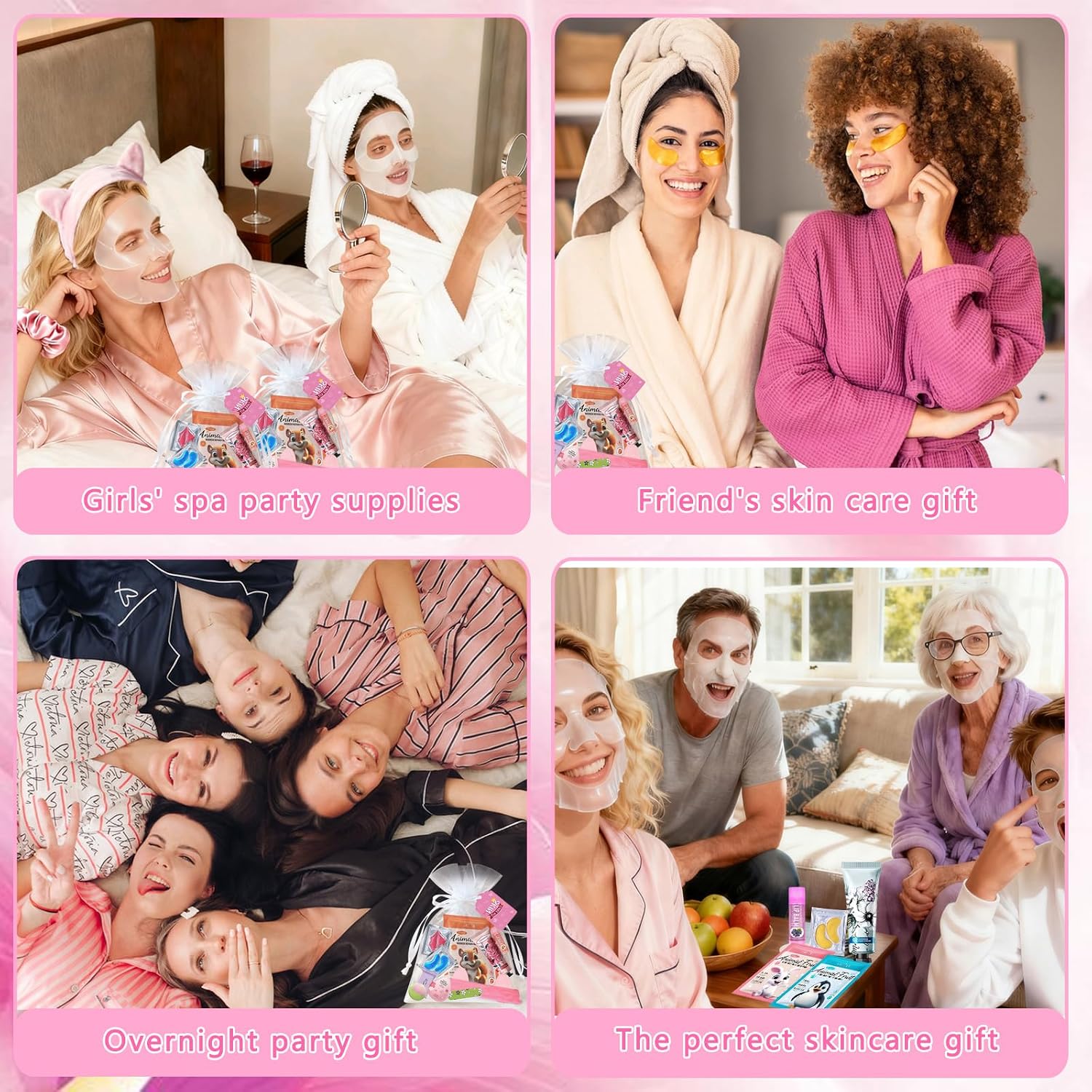 144 PCS Spa Party Supplies for Women,Spa Day Favors Essentials Include Face Masks Skincare, Lip Balm, Under Eye Patches, Foot Bath Bomb, Bulk Gifts For Women,Spa Kit Self Care