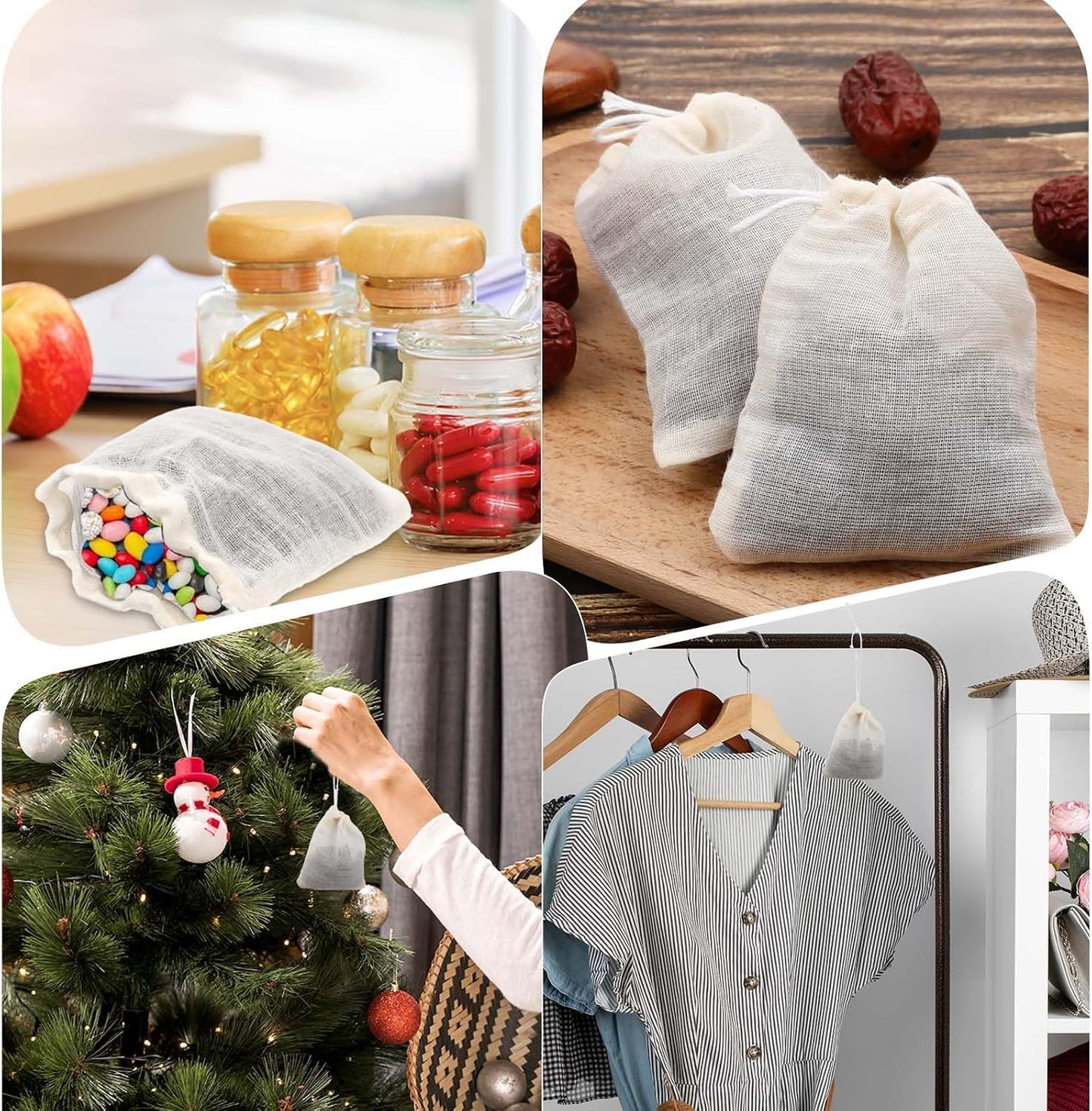 Yolev 30Pcs Sachet Bags Empty Small Drawstring Bags Small Organza Bag Mini Drawstring Pouch Mesh Jewelry Scent Bag Lavender Sachets for Drawers and Closets