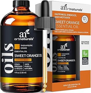 artnaturals Sweet Orange Essential Oil (4.0 Fl Oz / 118ml)- 100% Pure Undiluted Citrus Oil - Glass Bottle w/Dropper