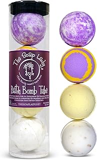 The Soap Lady Relaxation Bath Bombs - Lavender, Oatmeal Milk Honey & Lavender, Lemongrass with Calendula, and Oatmeal Milk & Honey - 4 Pack