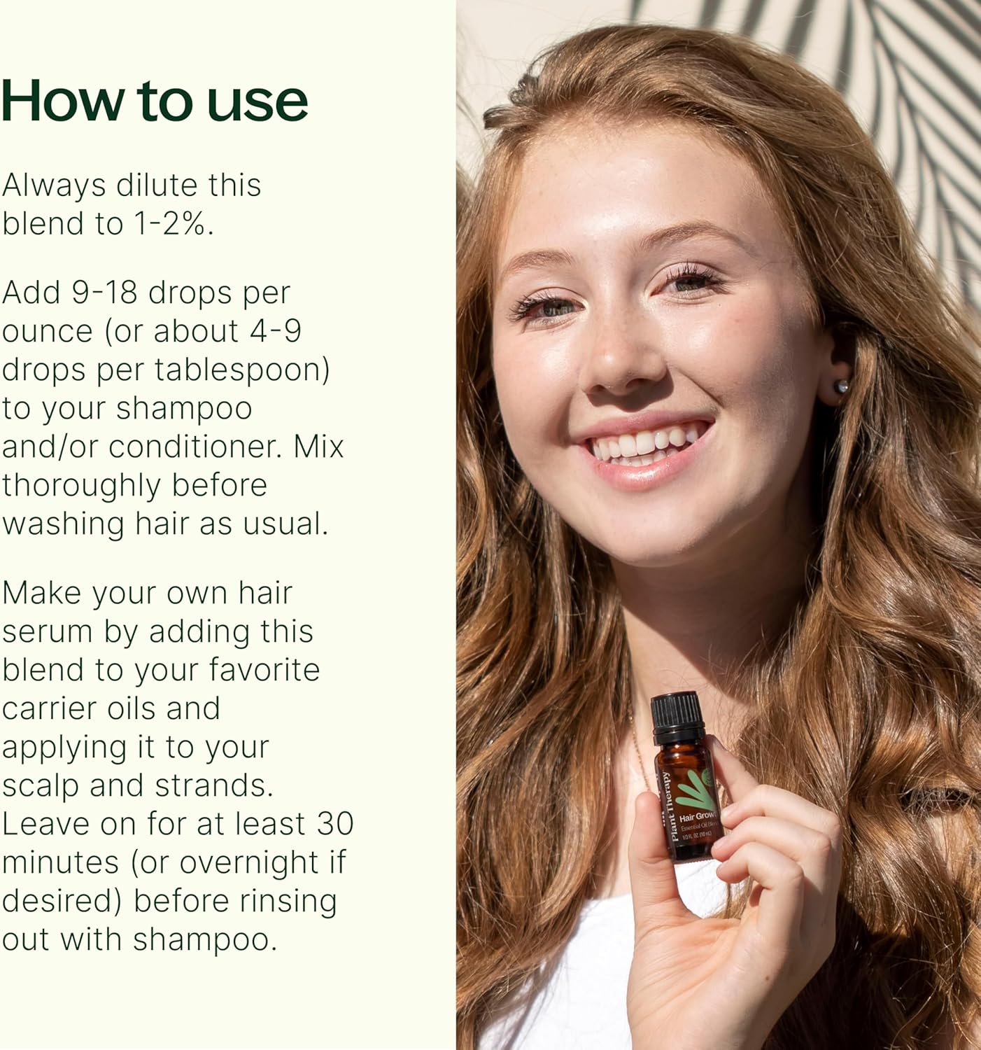 Plant Therapy Hair Therapy Essential Oil Blend 10 mL (1/3 oz) Strengthen, Repair and Grow Hair, 100% Pure, Undiluted, Essential Oil Blend