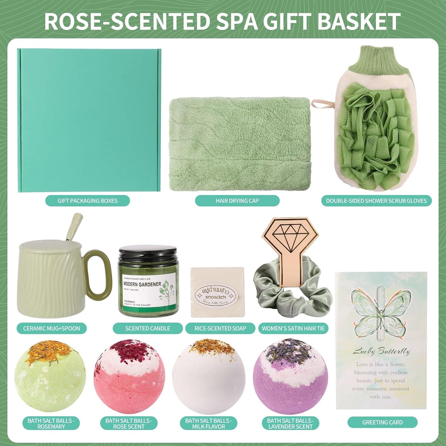 Luxury Women’s Gift Set 12PCS – Spa Bath Box with Mug, Candle, Bath Bombs, Soap & Hair Towel – Relaxation Self-Care Gift for Birthday, Christmas, Mother’s Day