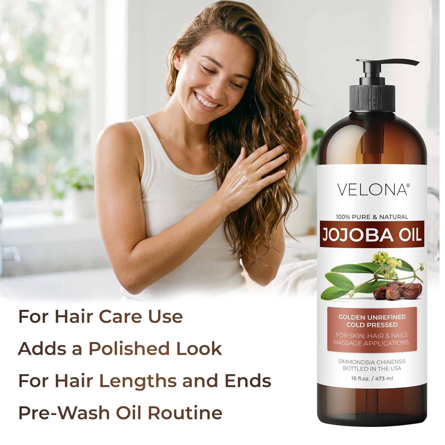 velona Jojoba Oil Bulk - 1 Gallon / 128 Fl Oz - Pure Cold Pressed Golden for Hair, Skin, Face & Body – Unrefined & Hexane Free