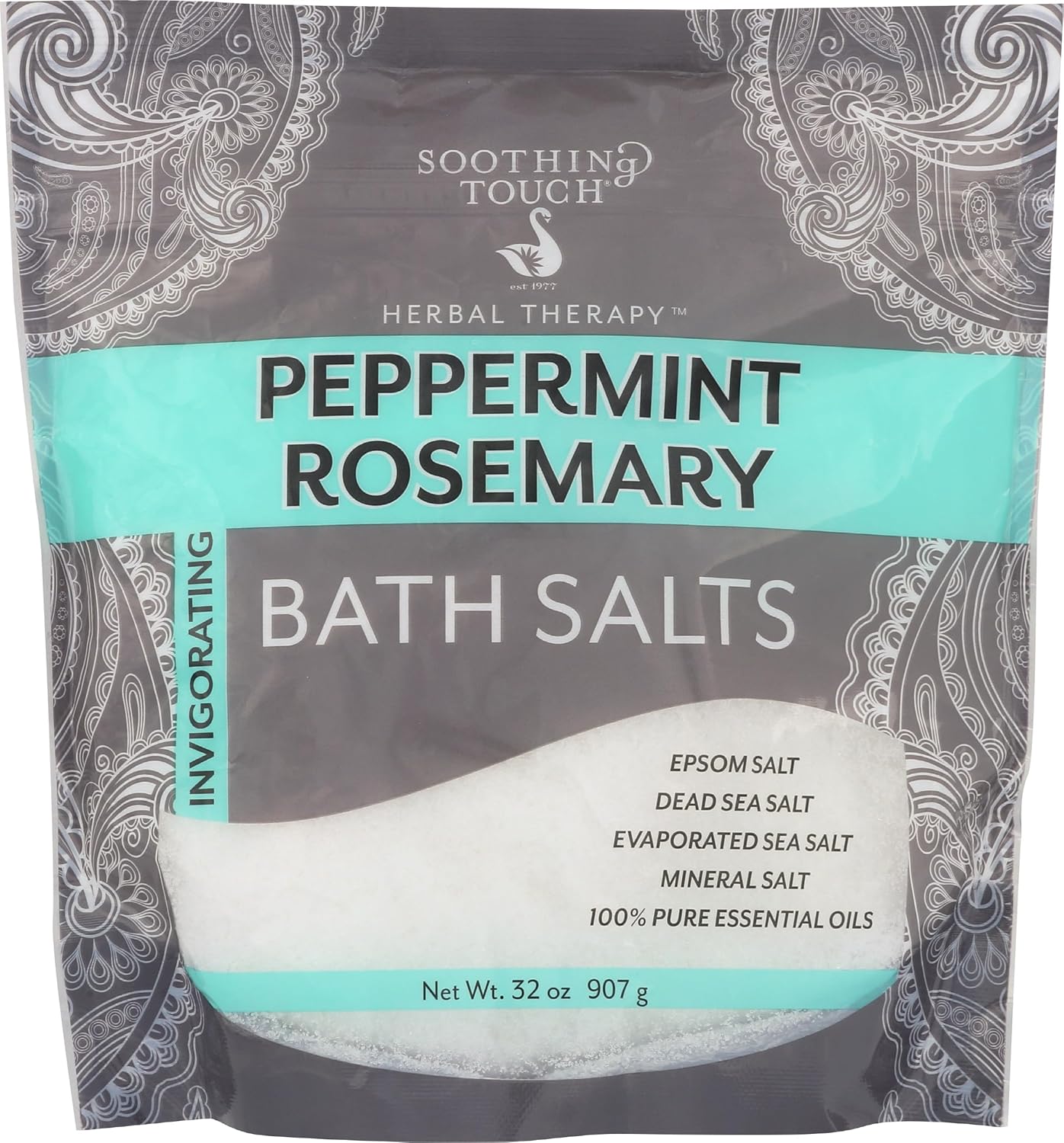 Soothing Touch Peppermint Rosemary Invigorating Bath Salts Pouch, 32 Oz