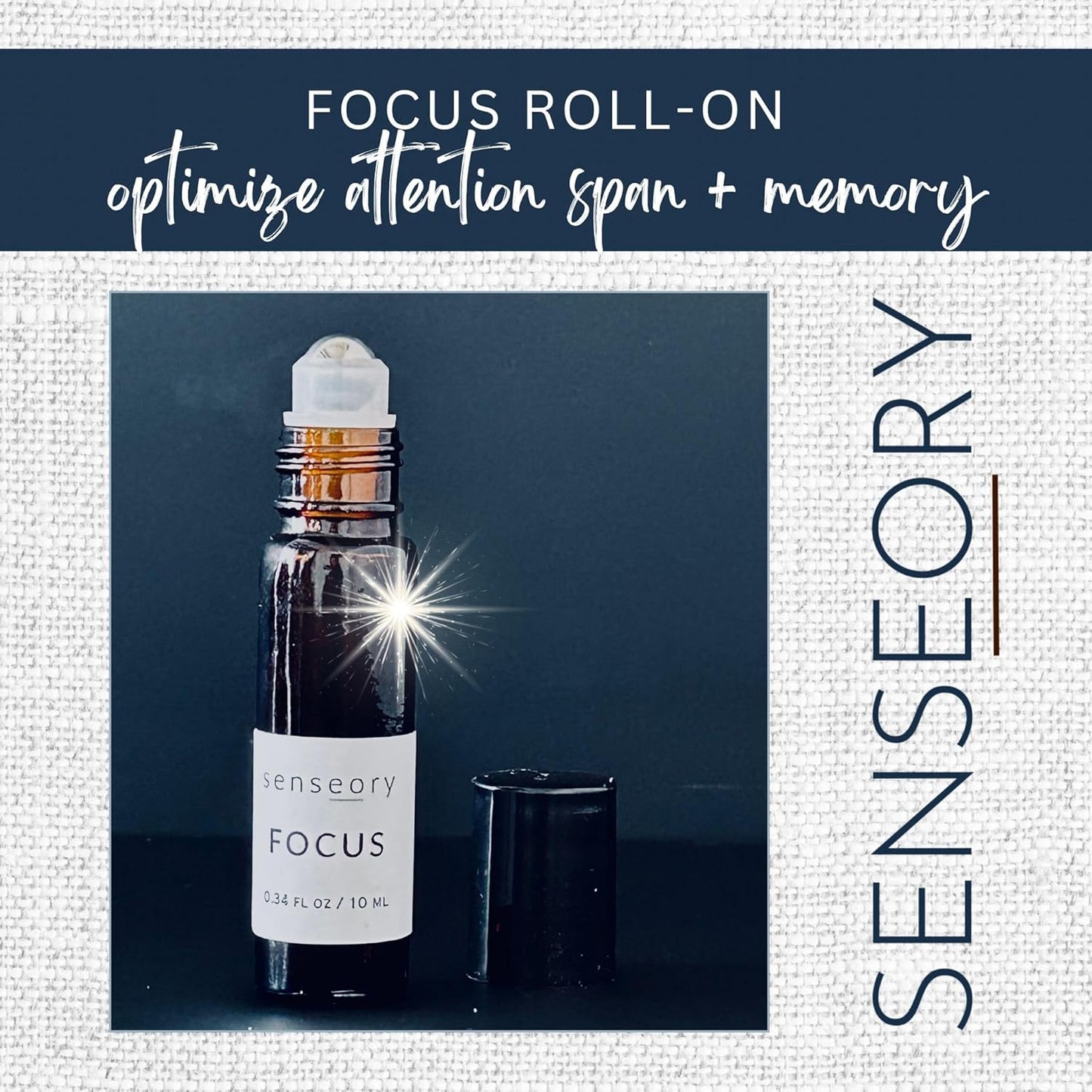 Focus Essential Oil Roll-On – Cedarwood, Vetiver, Rosemary, Lemon & Peppermint Blend – Natural Aromatherapy for Mental Clarity, Concentration & Productivity – 10ml Roll-On