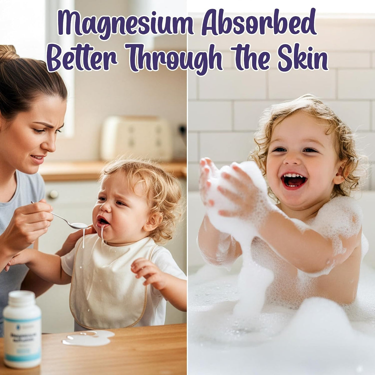 Aromasong Magnesium Flakes for Kids Bath – Pure Dead Sea Salt Bath Flakes for Kids, Toddlers &amp; Babies | Gentle Calming Epsom Salt Alternative | Soothing Bedtime Detox Soak (48 Ounce (Pack of 1))