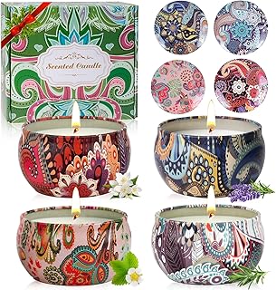 4 Pack Scented Candles Gifts for Women 10oz Home Scented Candles 100Hours Aromatherapy Candle Gifts Set Soy Wax Candles for Christmas Day, Birthday, Mothers Day, Valentine's Day