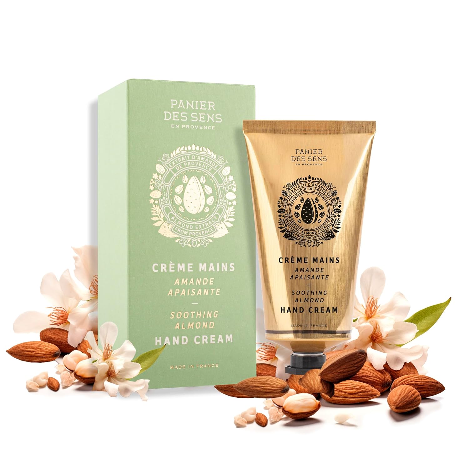 Panier des Sens – Sweet Almond Hand Cream – Moisturizing Hand Lotion for Dry Skin – Premium French Hand Cream, Softening Care for Women, 97% Natural Ingredients, 2.5 Fl Oz