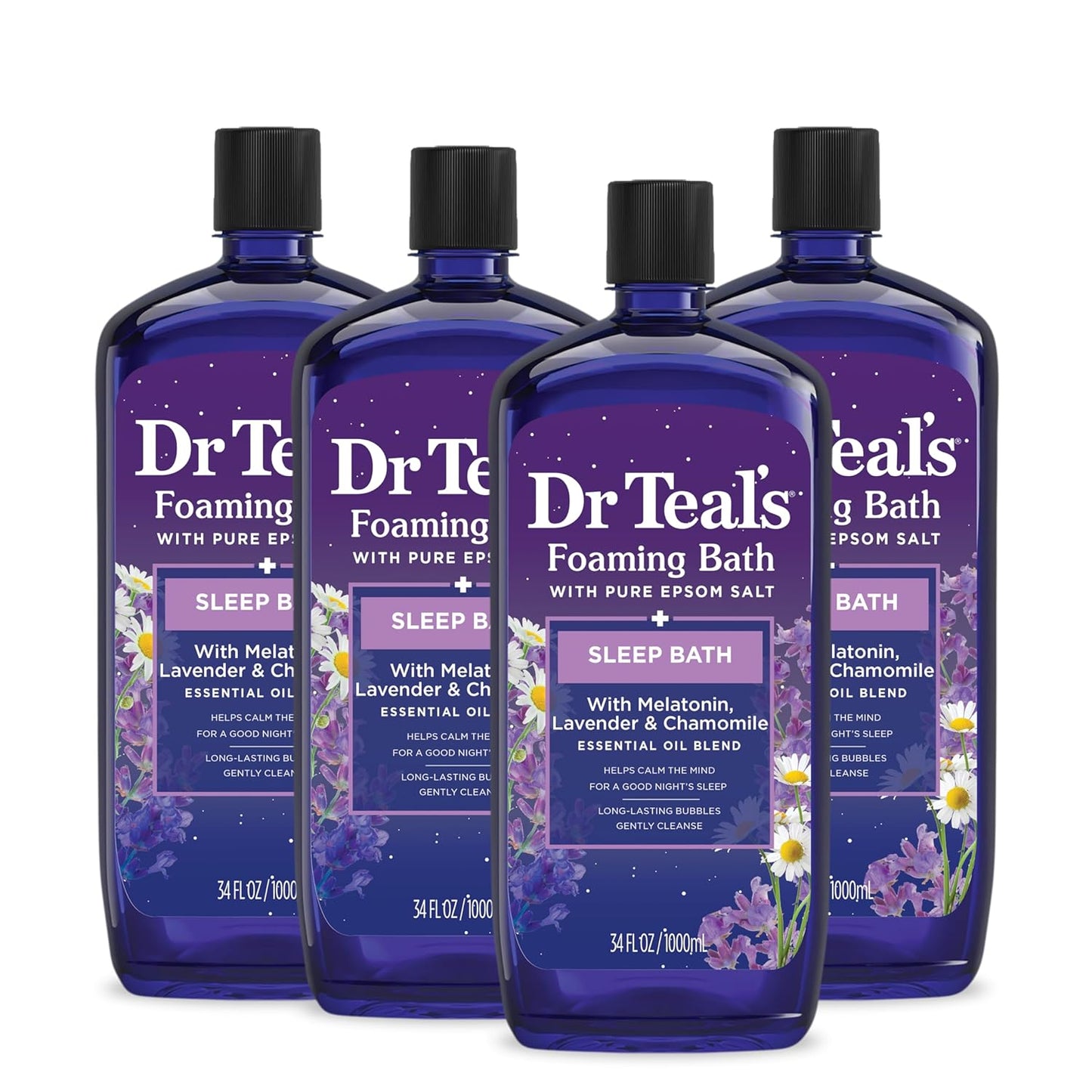 Dr Teal's Foaming Bath with Pure Epsom Salt, Sleep Blend with Melatonin, Lavender & Salt Soak with Pure Epsom Salt, Relax & Relief with Eucalyptus & Spearmint, 3 lbs