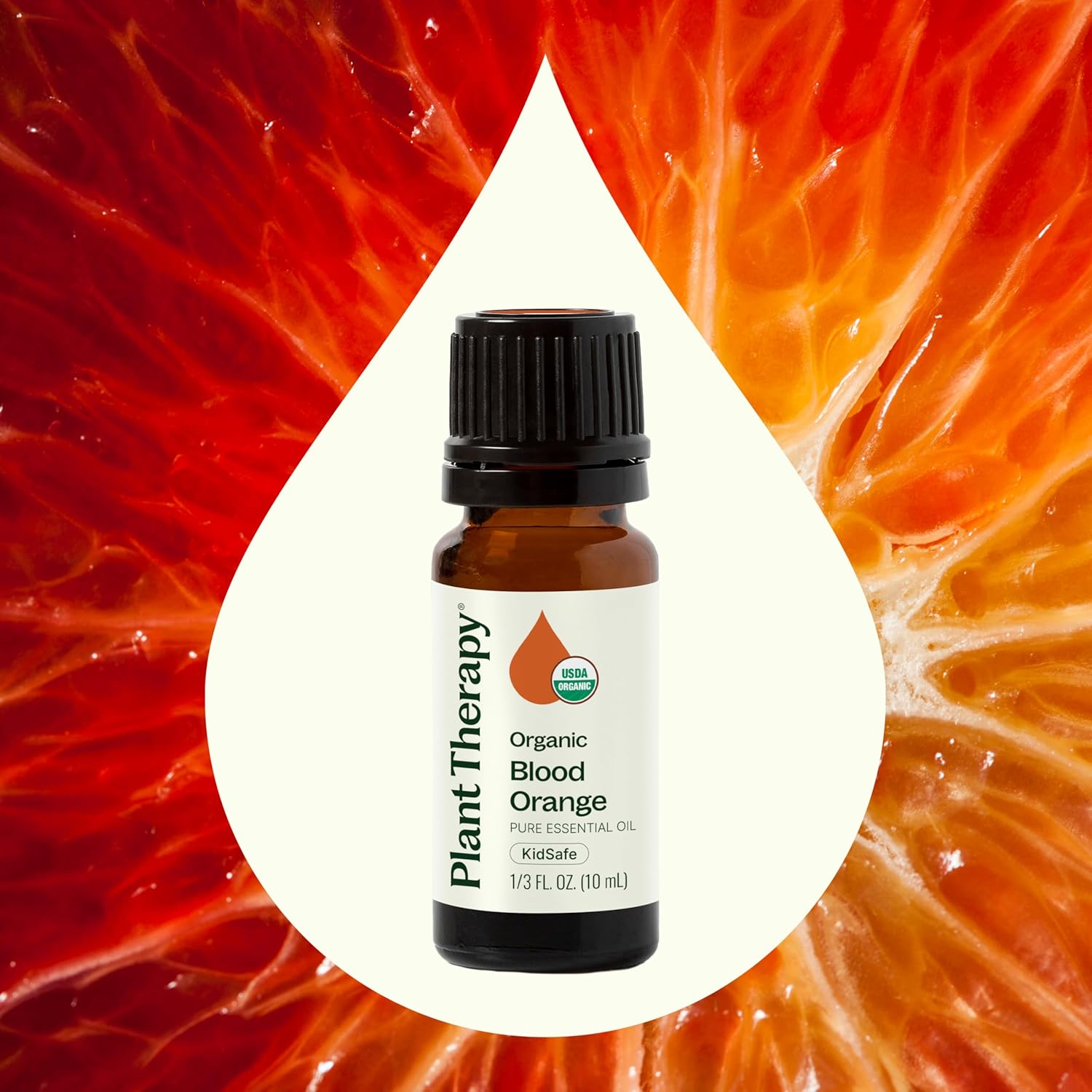 Plant Therapy Blood Orange Organic Essential Oil 10 mL (1/3 oz) 100% Pure, Undiluted, USDA Certified Organic, Energizing and Uplifting Aromatherapy