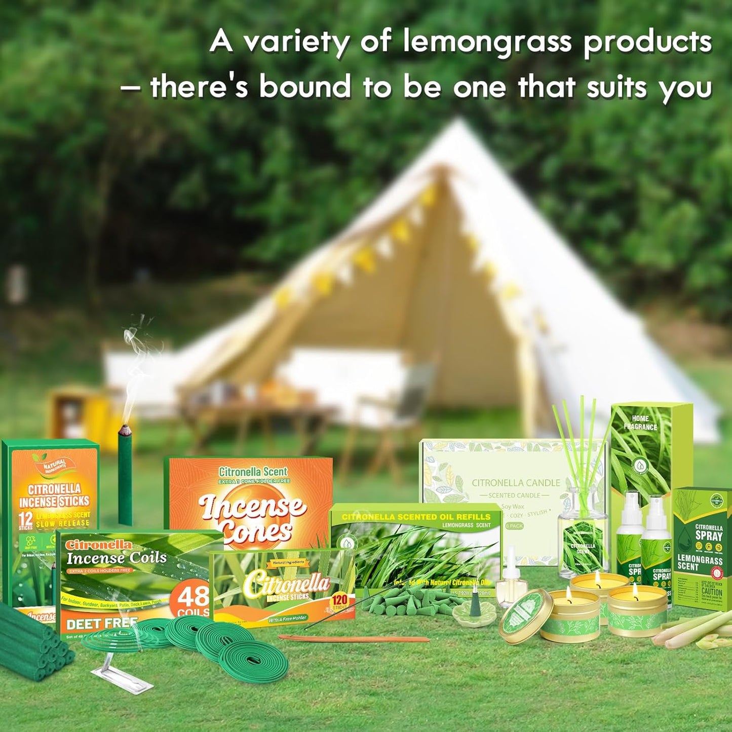 SCENTORINI Citronella Incense Sticks, 120 PCS Lemongrass Incense Sticks for Summer Home, Outdoor, Garden, Patio Camping, Pool Side, Porches, Courtyards, Farms, Garden Planting Area