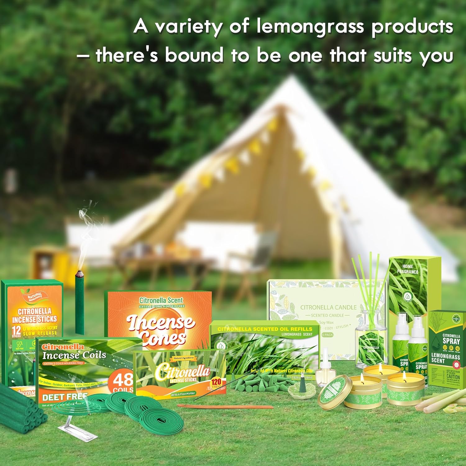 SCENTORINI Citronella Incense Sticks, 120 PCS Lemongrass Incense Sticks for Summer Home, Outdoor, Garden, Patio Camping, Pool Side, Porches, Courtyards, Farms, Garden Planting Area