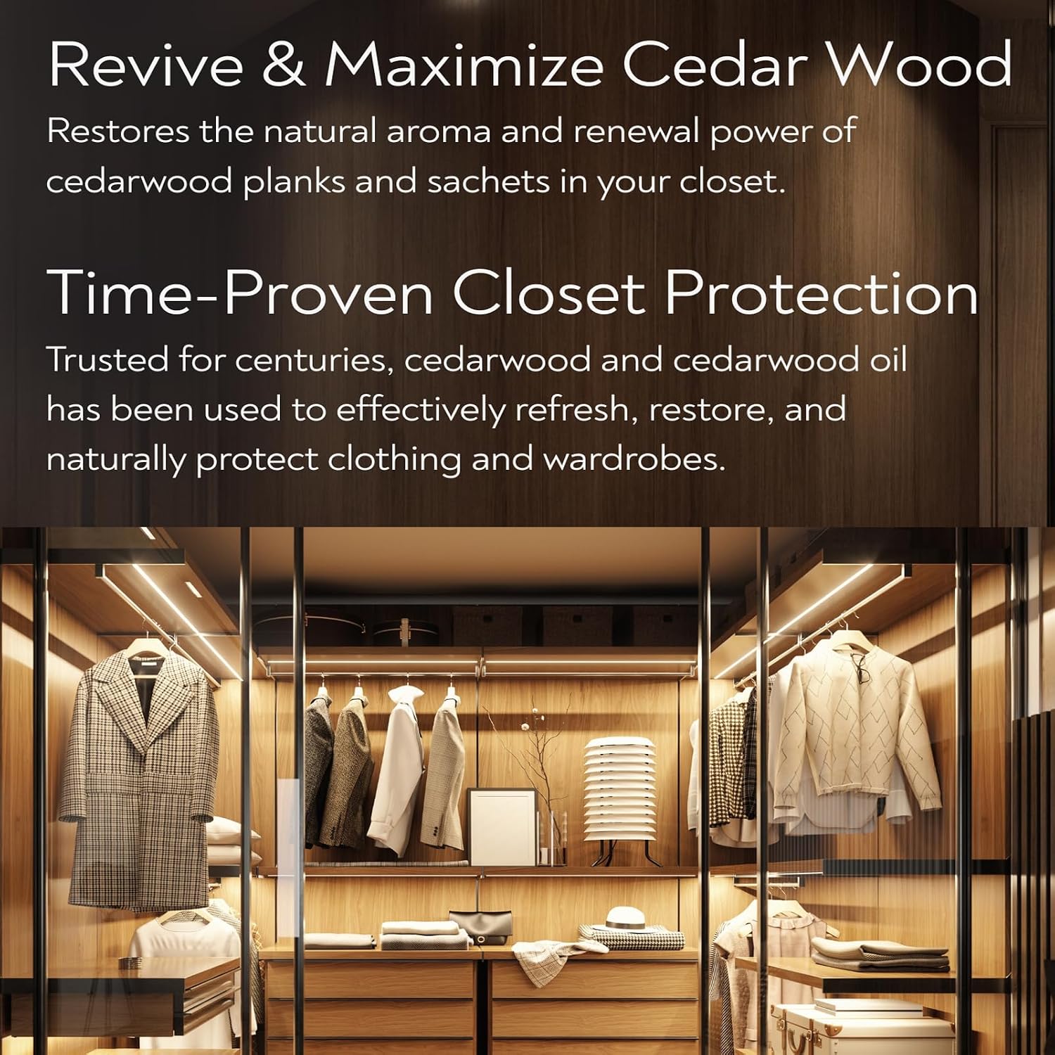 Cedar Spray w/Lavender Extract – Non-Chemical Wood Protection – Cedar Wood Scent – Restores Scent Closets & Drawers (32 oz)
