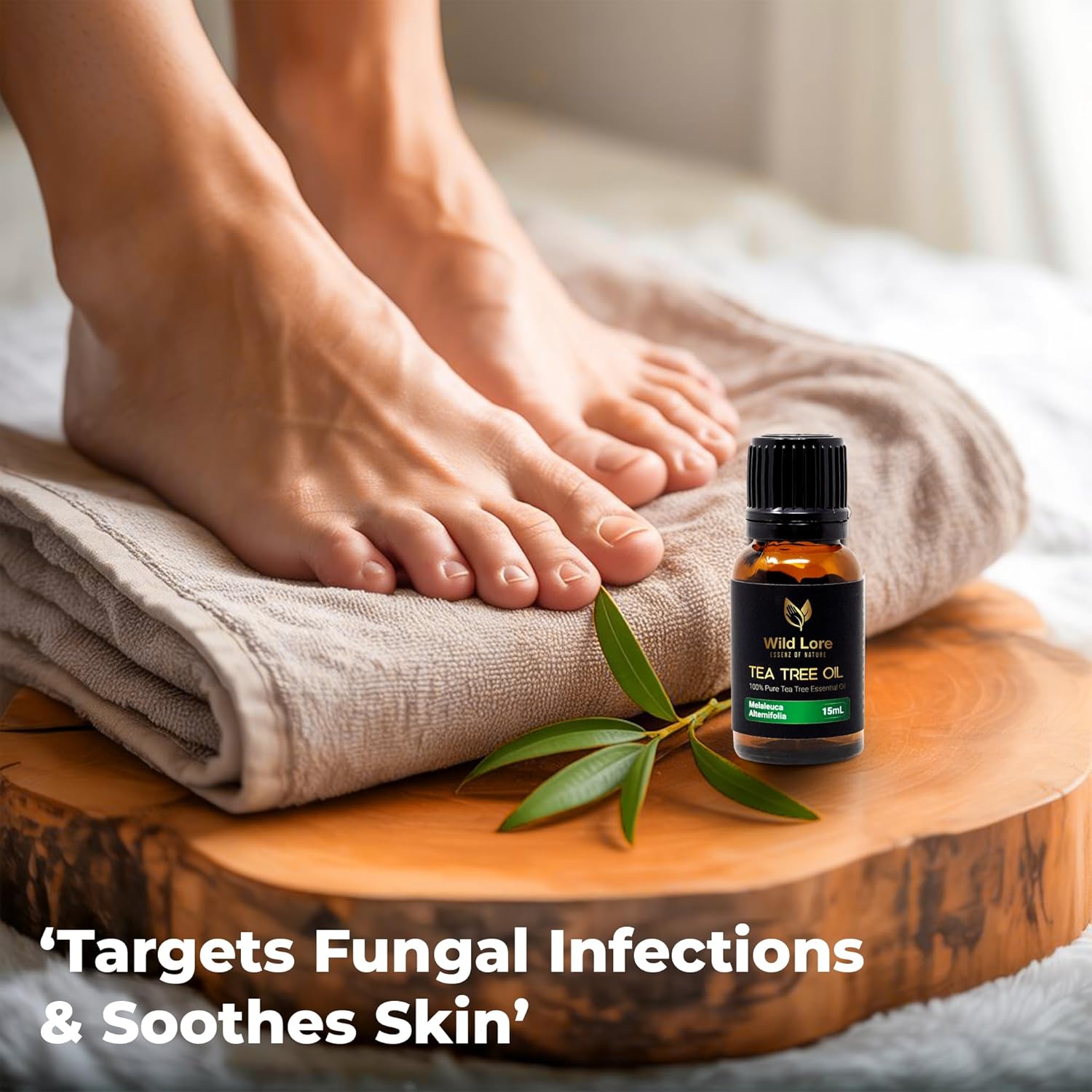 Tea Tree Essential Oil, 100% Pure and Natural, Help in Skin Care, Pure Steam Distilled from Leaves, Topical & Aromatic Use, Natural 15 ML