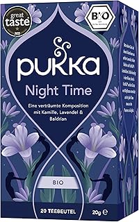 Pukka Herbal Teas Night Time Organic Oat Flower Lavender and Lime Flower Tea, 20g 20 Count