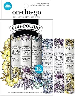 Poo-Pourri Before-You-Go Toilet Spray, Travel Essentials, .34 Fl Oz, In A Pinch Variety 3 Pack, Each Up to 20 Uses, On-The-Go Bathroom Odor Deodorizer with Essential Oils, TSA Approved Size, 3 Scents