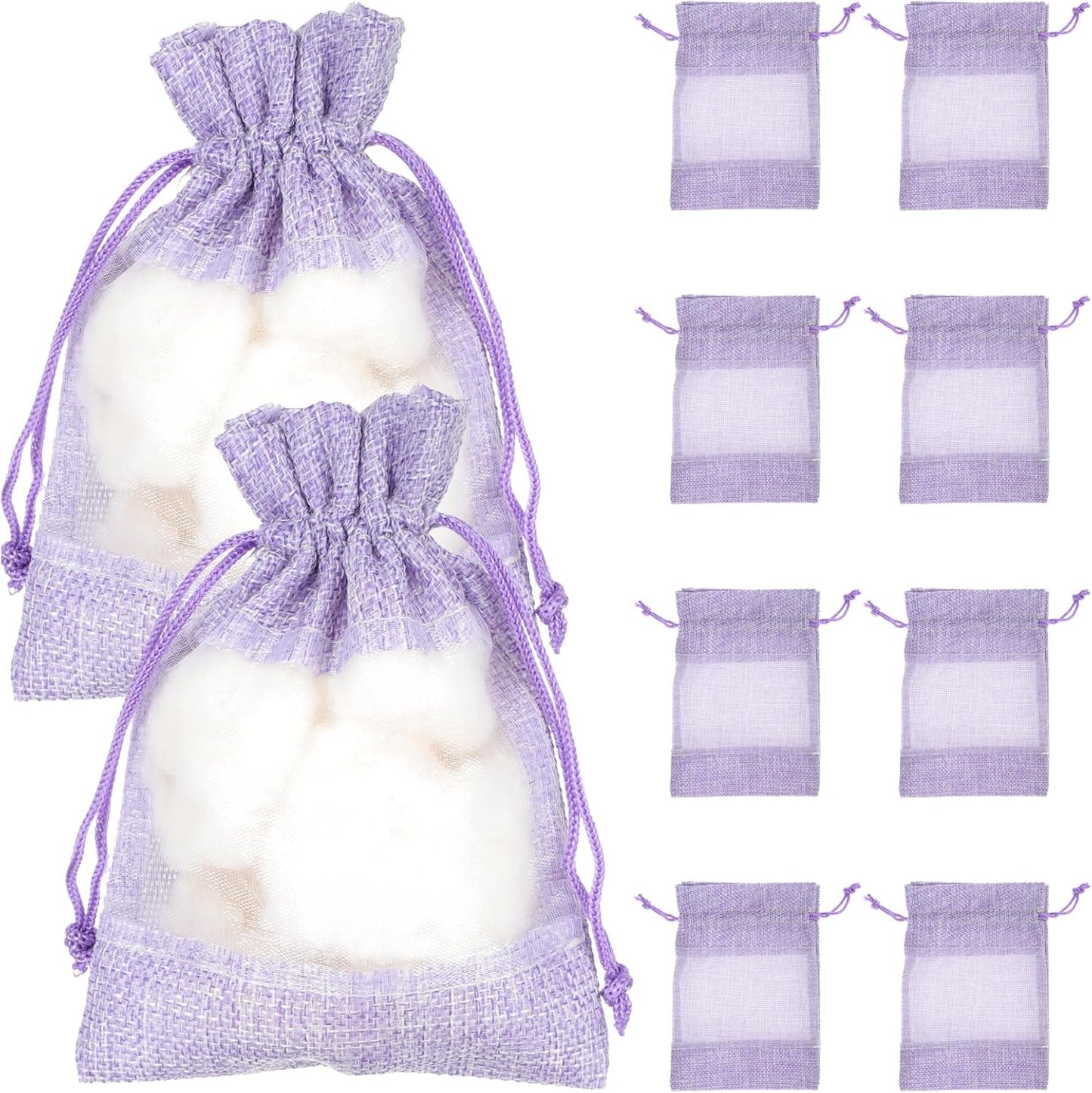 10Pcs Lavender Sachet Bags - Empty Violet Cloth Bags with Drawstring for Lavender, Spice, Jewelry, Tea, and Closet Freshening