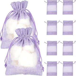 10Pcs Lavender Sachet Bags - Empty Violet Cloth Bags with Drawstring for Lavender, Spice, Jewelry, Tea, and Closet Freshening