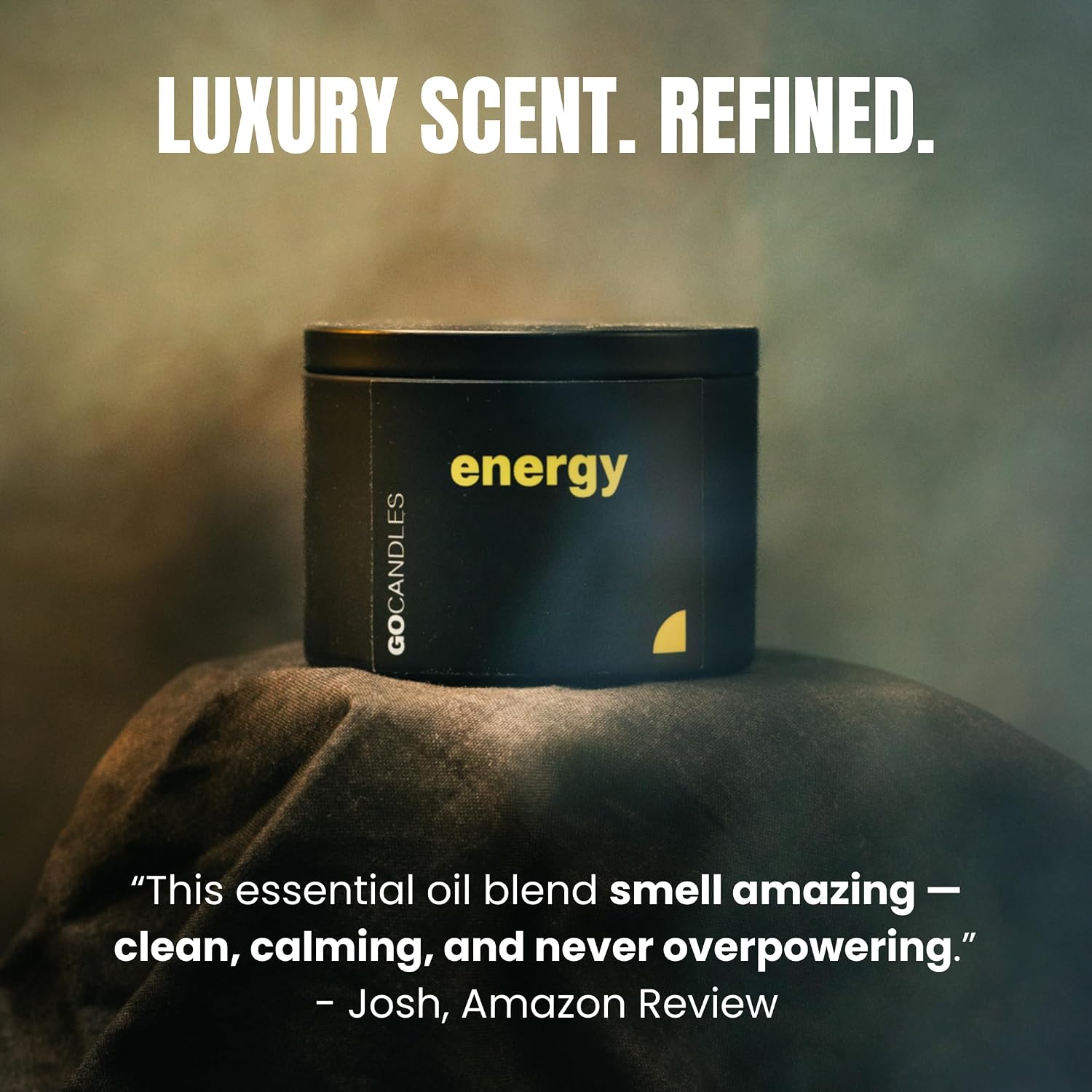 GO Candles Energy Large Scented Candle for Men & Women | Uplifting Citrus & Spice | 100% Natural Non-Toxic | Coconut Soy Wax with Essential Oils | Hand-Poured in USA | Long Lasting Aromatherapy Gift