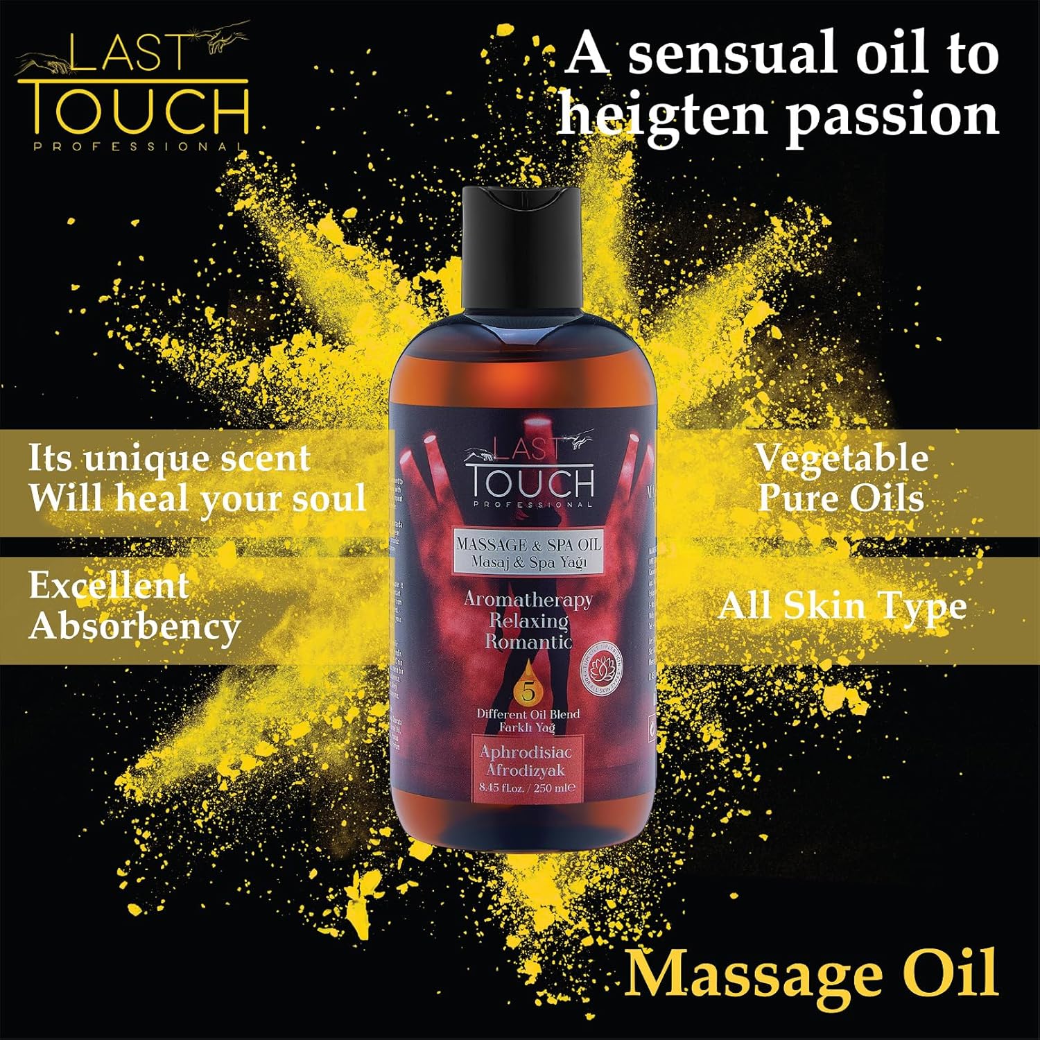 Aphrodisiac Massage Oil for Couples - Massage Oils for Date Night - Massage Oil for Massage Therapy - Aromatherapy Oil for Intimate Moments -Aphrodisiac Massage Oils - Muscle Relaxer Oils 8.45 Fl Oz.
