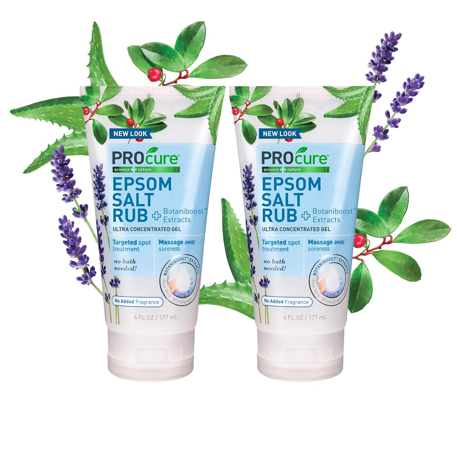 PROcure Epsom Salt Rub Gel - 2 Pack with Aloe Vera & Essential Oils