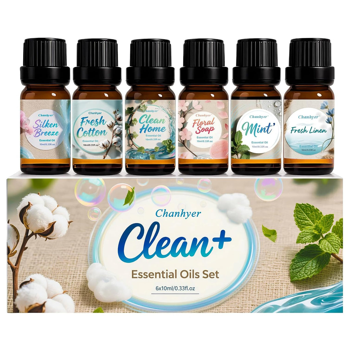 Clean Essential Oils Set 6x10ml-Fresh Linen