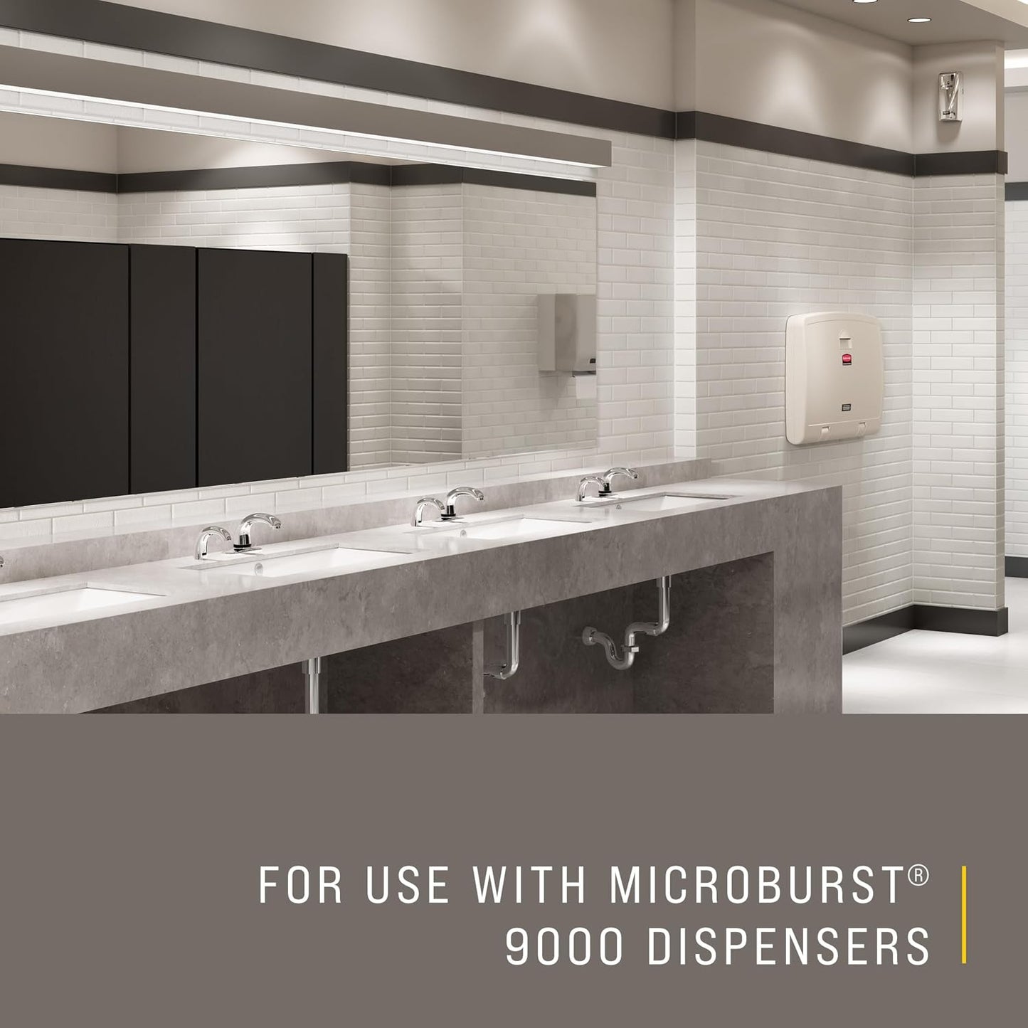 Rubbermaid Commercial Products Microburst 9000 Air Freshener Aerosol Refill Linen Fresh Long Lasting Automatic Odor Control System for Restrooms in Restaurants/Schools/Airports/Stadiums