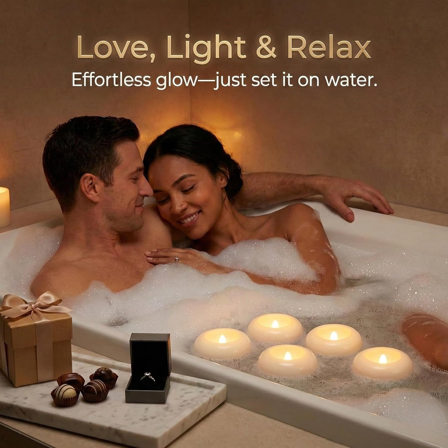 Aignis 24pcs Flameless Floating Candles Waterproof, 200Hr 3”LED Floating Tea Lights with Battery, Water-Activated Candles for Pool, Wedding Centerpieces, Bath & Spa, Home Decoration (Elegant White)