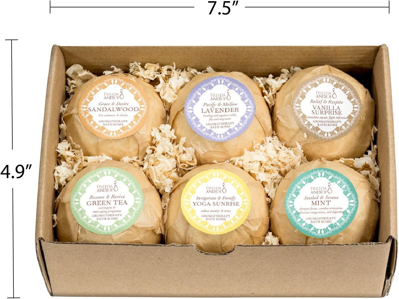 Home Spa Gift Basket Calming Relaxation Aromatherapy Bath Bombs, 6 Refreshing, Aromatic Scents to Moisturize, Revitalize, Rejuvenate Mind, Body & Soul – Mother's Day Gift for Mom