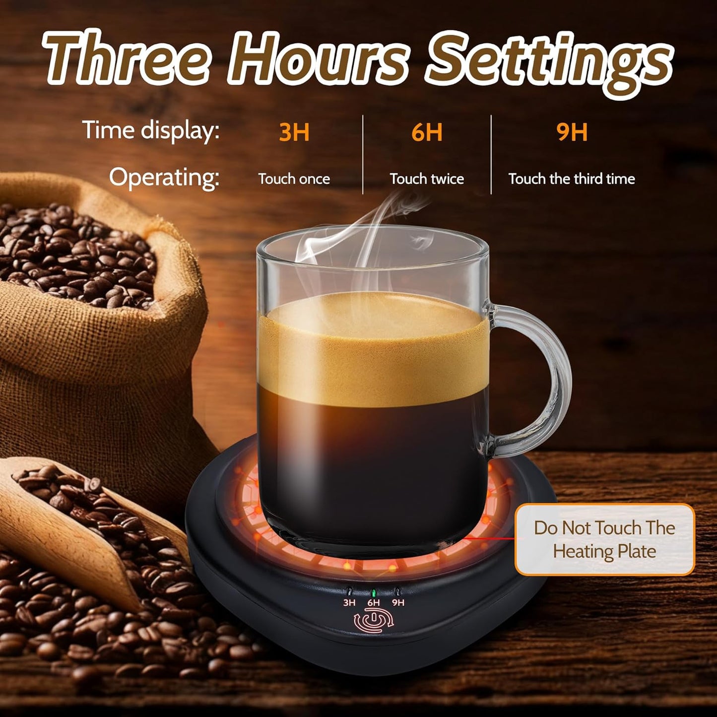 Candle Warmer with Timer, Coffee Mug Warmers for Large Jar,Safely Releases Scents Without a Flame, Melt The Candle Quickly, Enjoy Your Warm Coffee Tea. Gifts for Festival Birthday Women Men Mom Dad