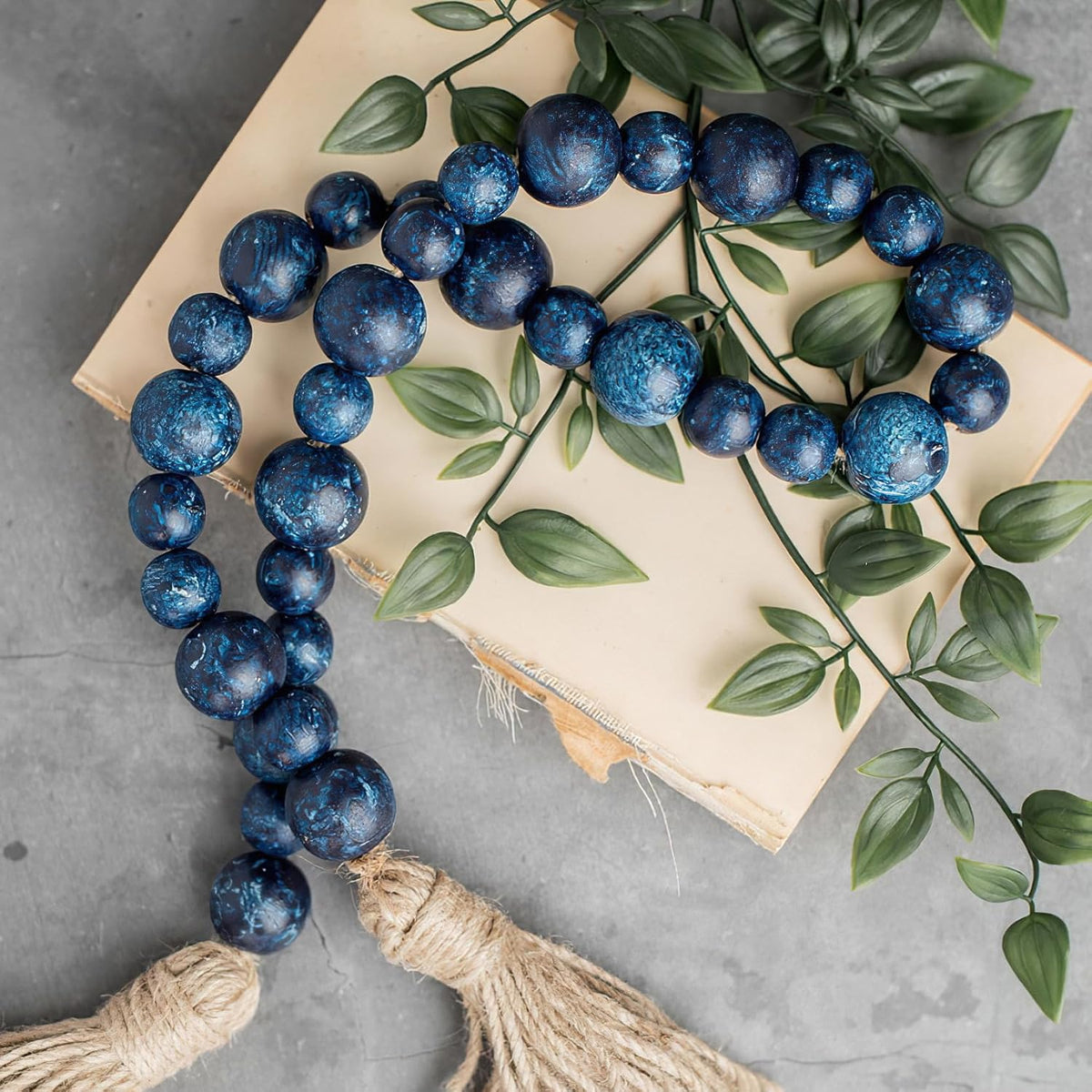 Handcrafted Farmhouse Wooden Decorative Beads Garland