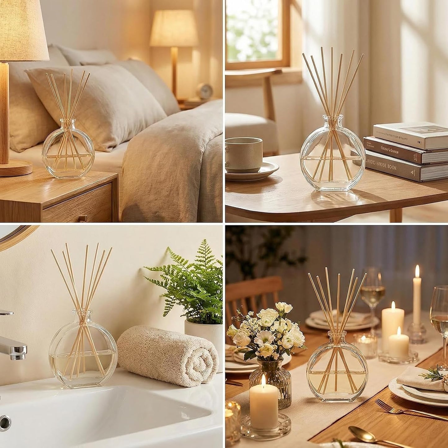 1Pcs 150ml/5oz Empty Refillable Clear Glass Diffuser Bottles Aromatherapy Jar Container Fragrance Accessories Use for DIY Replacement Reed Diffuser Sticks Sets Essential Oils Crafts Decor