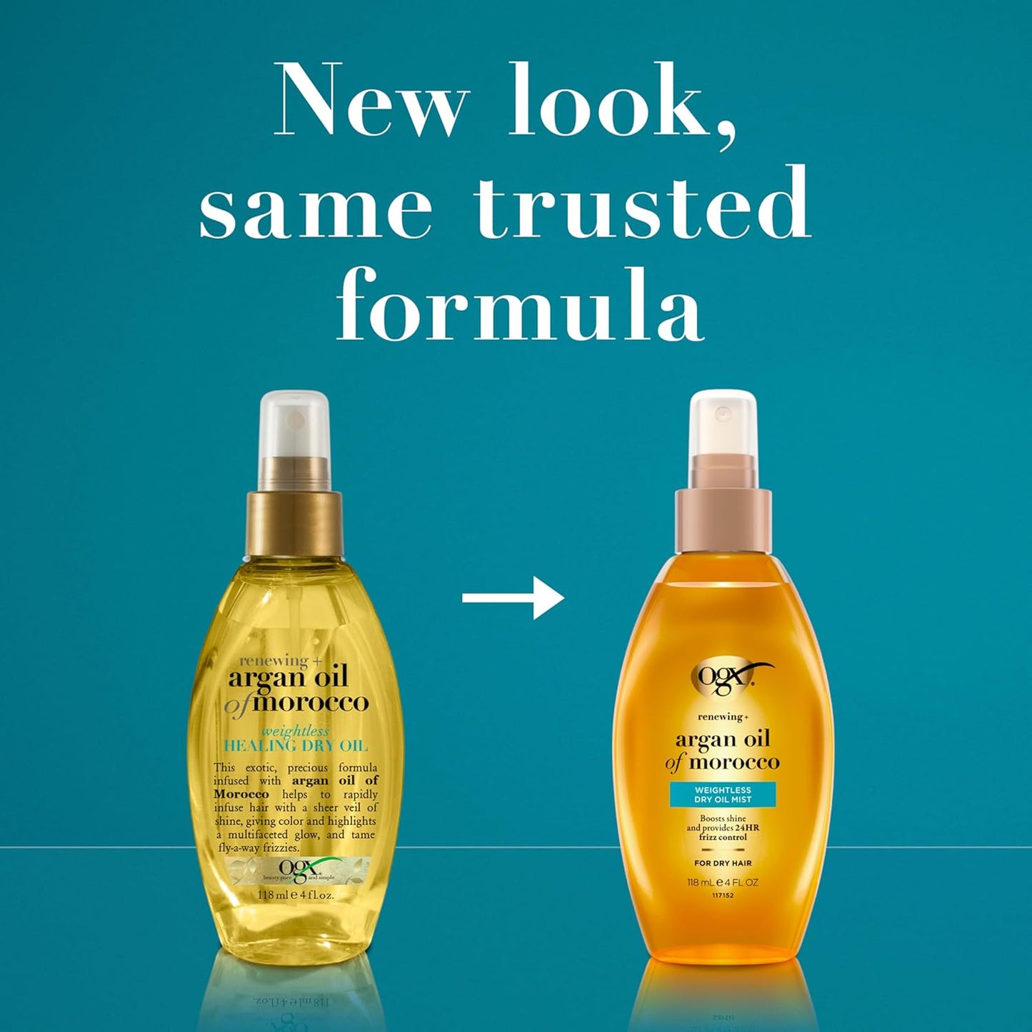 OGX Renewing + Argan Oil of Morocco Weightless Healing Dry Oil Spray, Lightweight Hair Oil Mist for Split Ends, Frizzy Hair and Flyaways, Paraben-Free, Sulfated-Surfactants Free, 4 Fl Oz