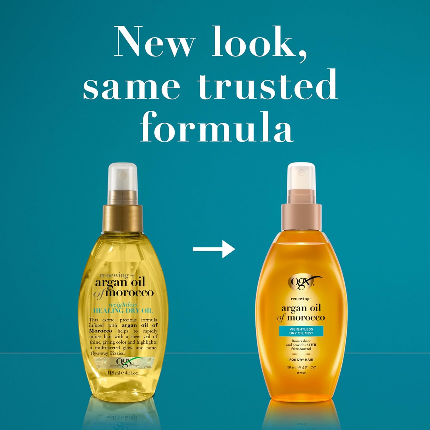 OGX Renewing + Argan Oil of Morocco Weightless Healing Dry Oil Spray, Lightweight Hair Oil Mist for Split Ends, Frizzy Hair and Flyaways, Paraben-Free, Sulfated-Surfactants Free, 4 Fl Oz